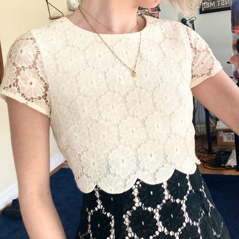 Anthropologie B&W Lace Dress | Corey Lynn Carter